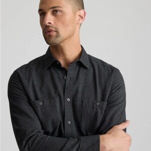 UNTUCKit 100% Cotton Flannel Hemsworth Shirt Grey Sz M Like New